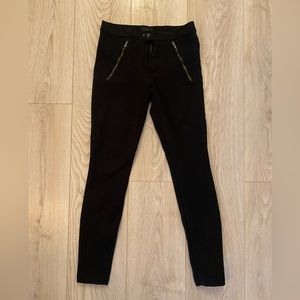 K crew- leggings with silver zippers, size 00